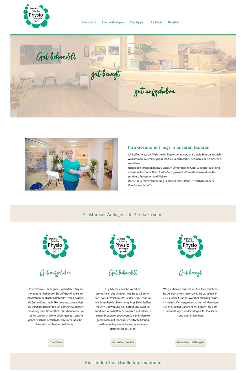 Website Physiotherapie Schulze